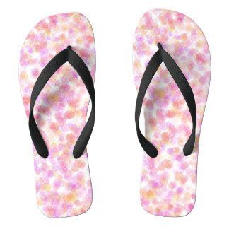 Moderne Aquarellmalerei mit rosa gelben Flecken Badesandalen