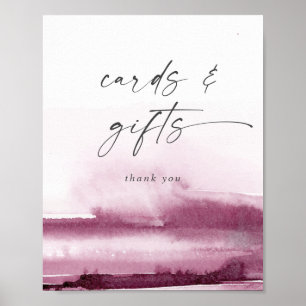 Moderne Aquarellmalerei   Rote Karten und Geschenk Poster