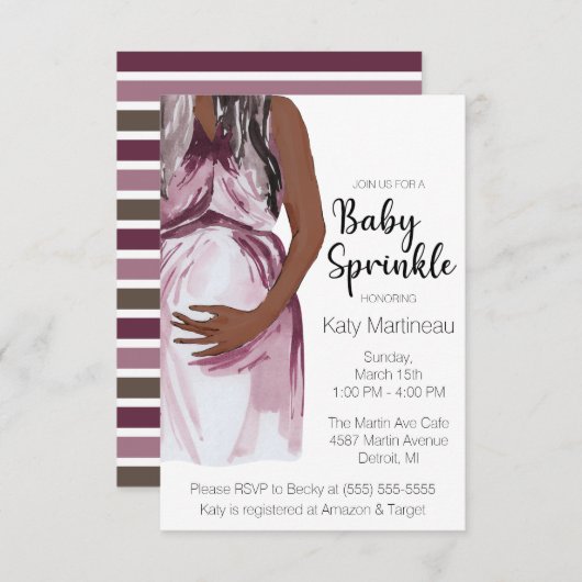 Moderne Aquarellmesse Mutter Sprinkle Einladung (Vorne/Hinten)