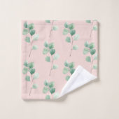 Moderne Aquarellmuster-Blätter Badhandtuch Set (Waschlappen)