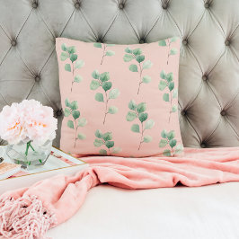 Moderne Aquarellmuster-Blätter Kissen