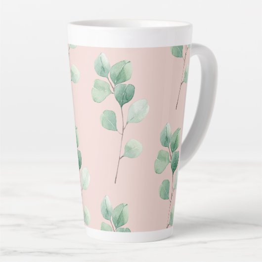 Moderne Aquarellmuster-Blätter Milchtasse (Rechte Ecke)