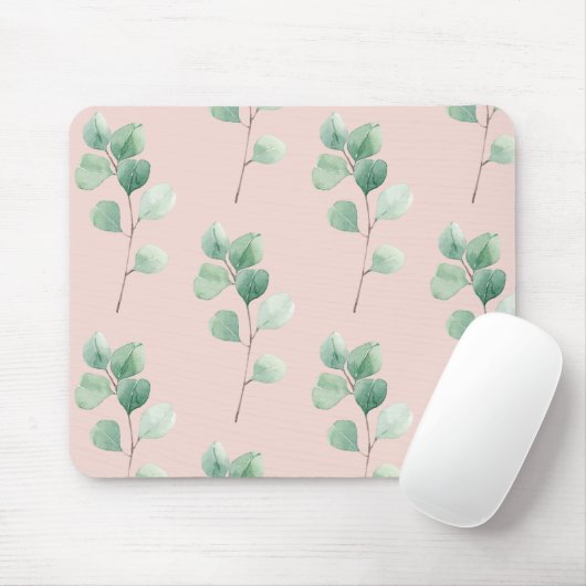 Moderne Aquarellmuster-Blätter Mousepad (Mit Mouse)