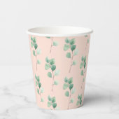 Moderne Aquarellmuster-Blätter Pappbecher (Rückseite)