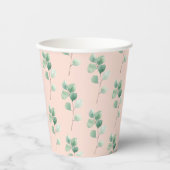 Moderne Aquarellmuster-Blätter Pappbecher (Vorderseite)