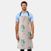 Moderne Aquarellmuster-Blätter Schürze (Getragen)