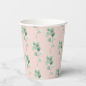 Moderne Aquarellmuster mit Namen Pappbecher (Rückseite)