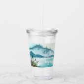 Moderne Aquarellnatur Das Abenteuer beginnt Acryltrinkbecher (Vorderseite)