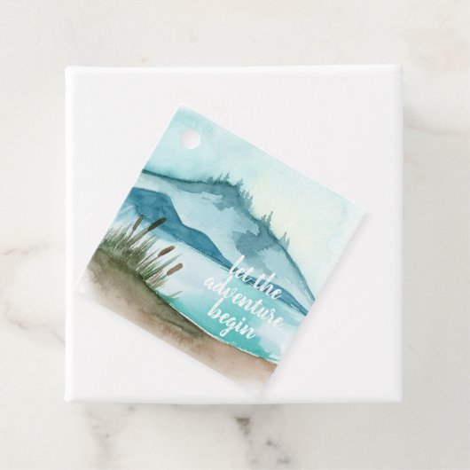 Moderne Aquarellnatur Das Abenteuer beginnt Geschenkanhänger (Beispiel)