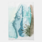 Moderne Aquarellnatur Das Abenteuer beginnt Geschirrtuch (Vertikal)