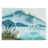Moderne Aquarellnatur Das Abenteuer beginnt Große Geschenktüte (Rückseite)