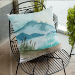 Moderne Aquarellnatur Das Abenteuer beginnt Kissen<br><div class="desc">Moderne Aquarellnatur Das Abenteuer beginnt</div>