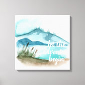 Moderne Aquarellnatur Das Abenteuer beginnt Leinwanddruck (Vorderseite)