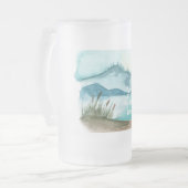 Moderne Aquarellnatur Das Abenteuer beginnt Mattglas Bierglas (Vorderseite Links)