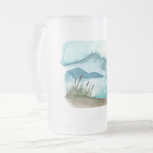 Moderne Aquarellnatur Das Abenteuer beginnt Mattglas Bierglas (Vorderseite Links)