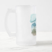 Moderne Aquarellnatur Das Abenteuer beginnt Mattglas Bierglas (Links)