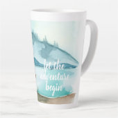 Moderne Aquarellnatur Das Abenteuer beginnt Milchtasse (Rechte Ecke)