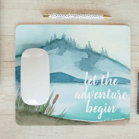 Moderne Aquarellnatur Das Abenteuer beginnt Mousepad