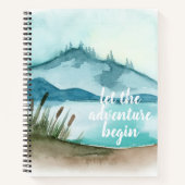 Moderne Aquarellnatur Das Abenteuer beginnt Notizblock (Vorderseite)