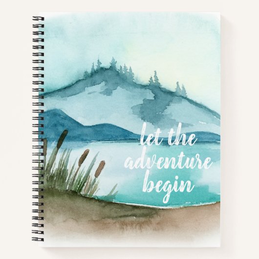 Moderne Aquarellnatur Das Abenteuer beginnt Notizblock (Vorderseite)
