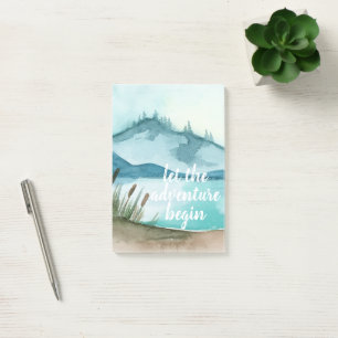 Moderne Aquarellnatur Das Abenteuer beginnt Post-it Klebezettel