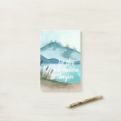 Moderne Aquarellnatur Das Abenteuer beginnt Post-it Klebezettel (Auf Schreibtisch)