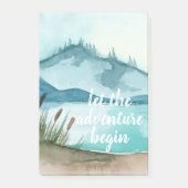 Moderne Aquarellnatur Das Abenteuer beginnt Post-it Klebezettel (Vorderseite)