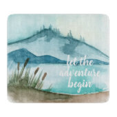 Moderne Aquarellnatur Das Abenteuer beginnt Schneidebrett (Vorderseite)
