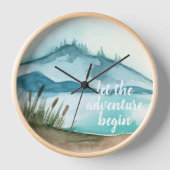 Moderne Aquarellnatur Das Abenteuer beginnt Uhr (Vorderseite)