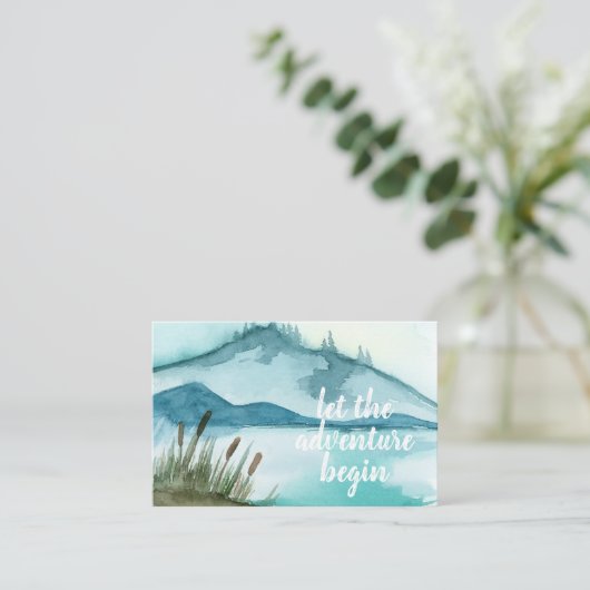 Moderne Aquarellnatur Das Abenteuer beginnt Visitenkarte (Stehend Vorderseite)