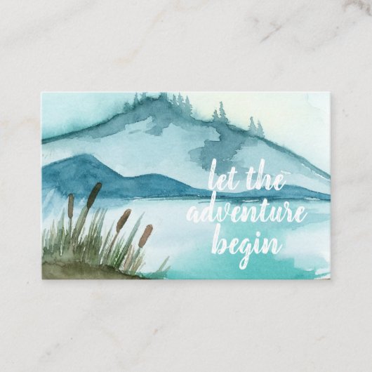 Moderne Aquarellnatur Das Abenteuer beginnt Visitenkarte (Vorderseite)