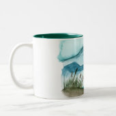 Moderne Aquarellnatur Das Abenteuer beginnt Zweifarbige Tasse (Links)