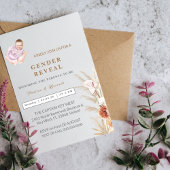 Moderne Aquarellpampas-Gender-Aufdeckung Ankündigung