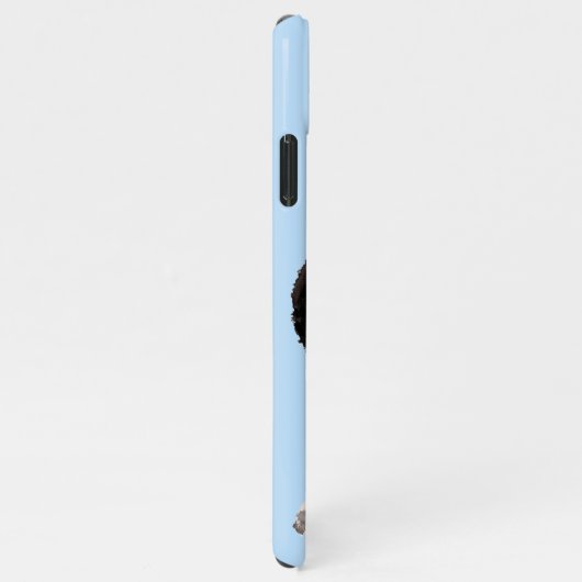 Moderne Aquarellpanda mit Namen und Pastellblau iPhone Hülle (Rechte Seite)