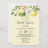 Moderne Aquarellpastellfarben Gelbe Zitronen und L Einladung (Vorderseite)