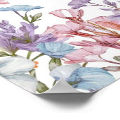 Moderne Aquarellpastellfarben lila rosa Wildblume  Poster (Ecke)