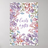 Moderne Aquarellpastellfarben lila rosa Wildblume  Poster (Vorne)