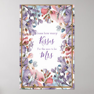 Moderne Aquarellpastellfarben lila rosa Wildblume Poster