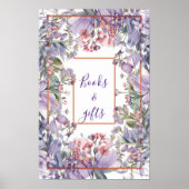 Moderne Aquarellpastellfarben lila rosa Wildblume Poster (Vorne)