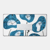 Moderne Aquarellpfeifen Blaue Pfropfen Stilvoll Schreibtischunterlage (Tastatur & Maus)