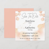 Moderne Aquarellpfirsichfarben Save the Date Hochz (Vorne/Hinten)