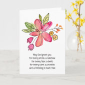 Moderne Aquarellpinke-Blume Karte (Gelbe Blume)