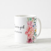 Moderne Aquarellpinken-Blume Kaffeetasse (VorderseiteRechts)