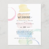 Moderne Aquarellpinsel Schlaganfälle WEDING Einlad (Vorderseite)