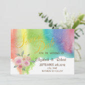 Moderne Aquarellschlauch-Blume Save the Date (Stehend Vorderseite)