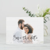 Moderne Aquarellschrift Schrift Hochzeit einfach Save The Date (Stehend Vorderseite)