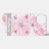 Moderne Aquarellsteine Rosa Case-Mate iPhone Hülle (Rückseite (Horizontal))