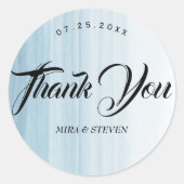 Moderne Aquarellstrandhochzeit danke Runder Aufkleber (Vorderseite)