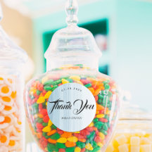 Moderne Aquarellstrandhochzeit danke