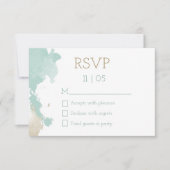 Moderne Aquarellstrümpfe Hochzeitsszenarien RSVP Karte (Vorderseite)